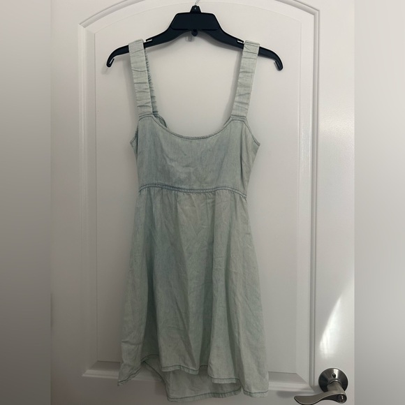 SHOW ME YOUR MUMU Revolve chambray Tana Chambray Babydoll Mini Dress size small - Picture 4 of 12